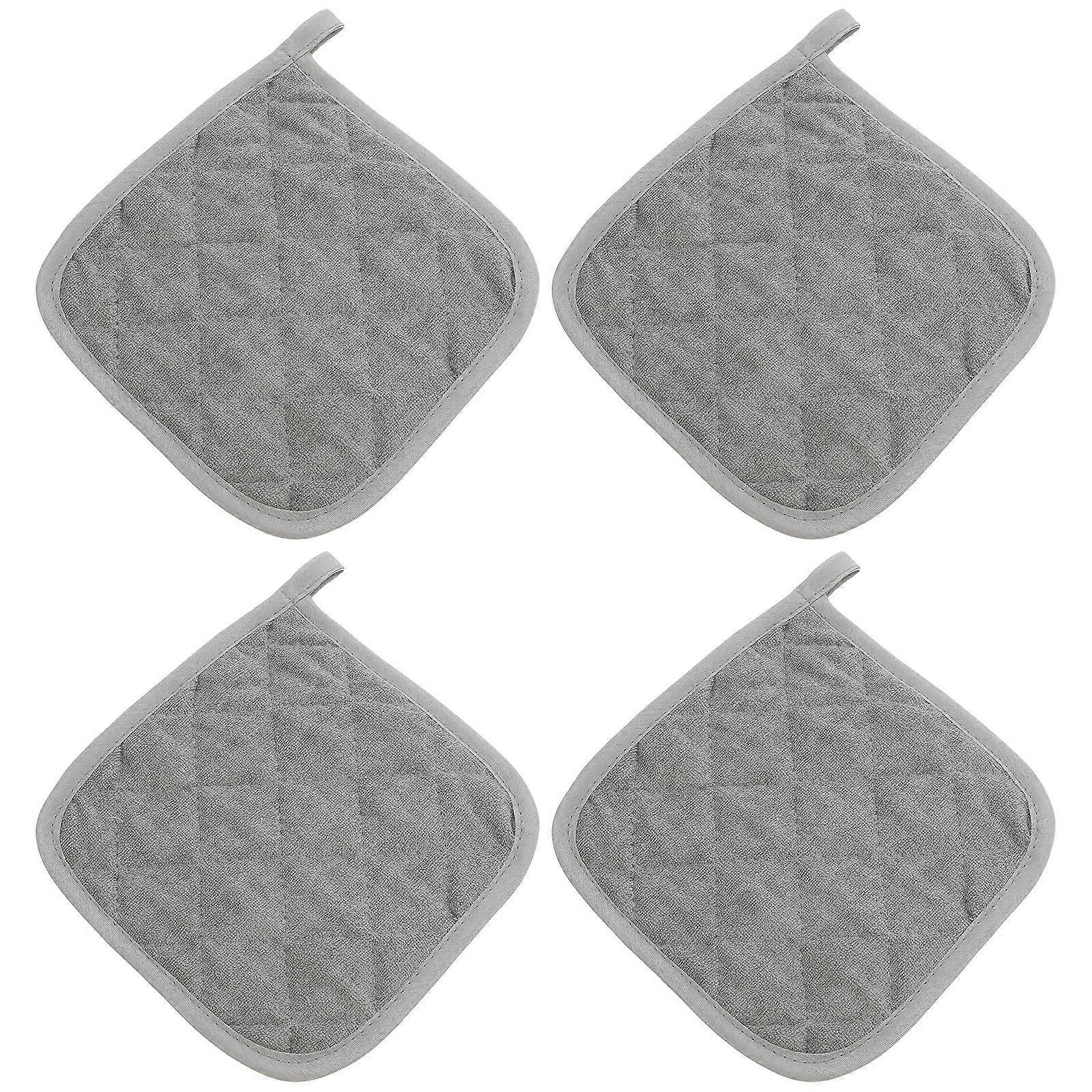 Potholders For Kitchens Table Mats Soft And Comfortable Polyester Grey 17.00X17.00X0.40CM 4Pcs
