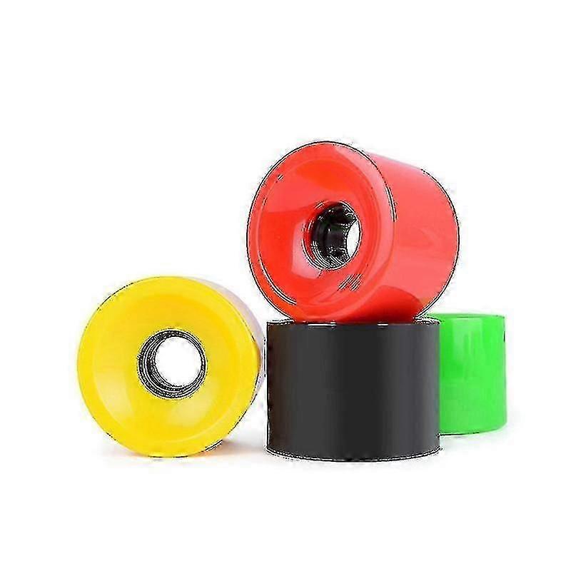 1 Set 4pcs Skateboard Wheels 8ball Bearings 70x51mm Pu Wheels,yellow