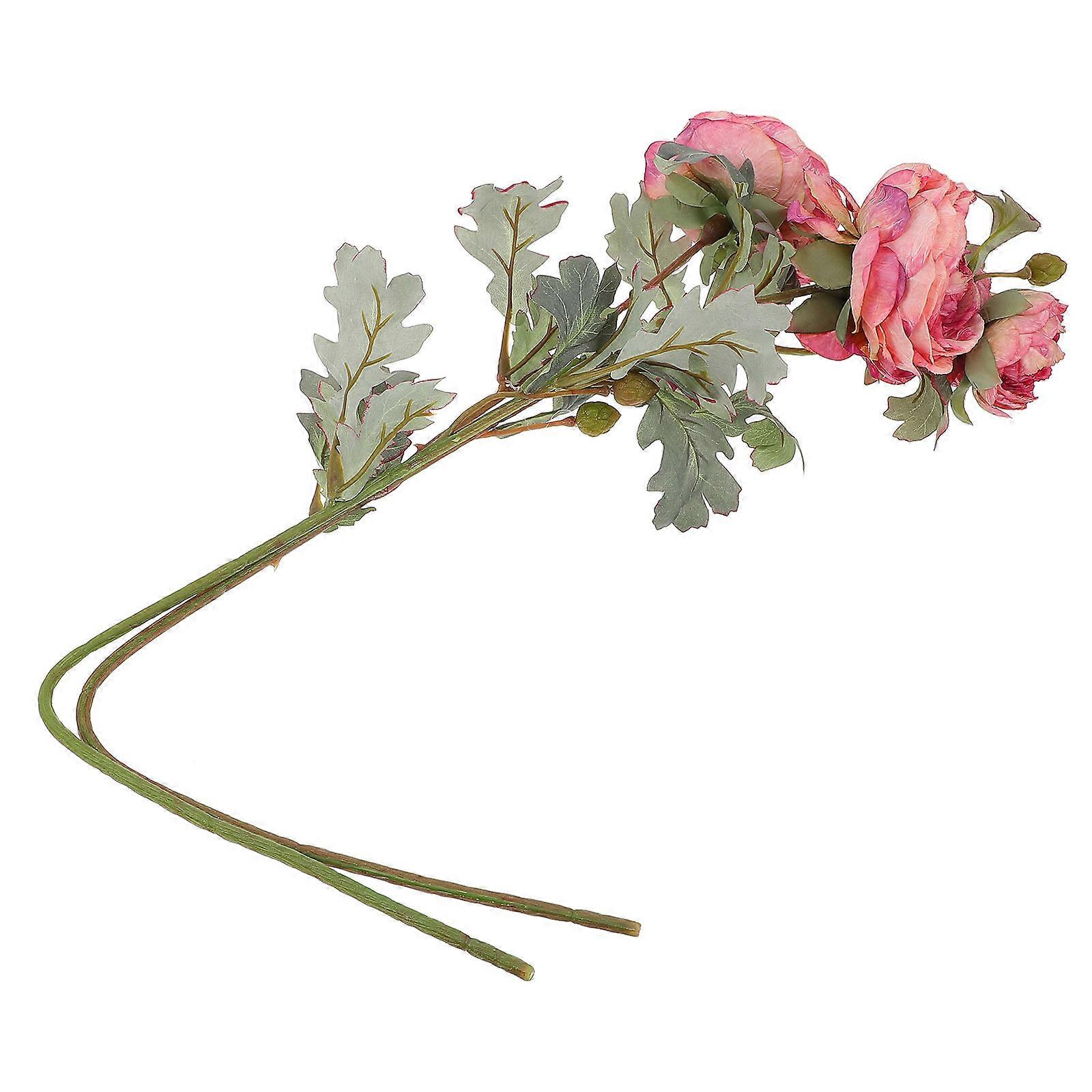 Imitation Peony Home Decoration Artificial Flower 2Pcs Retro Style Elegant Design 71x11cm