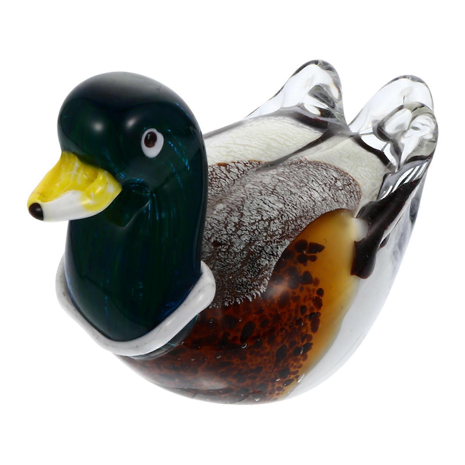 Crystal Duck Ornament Decoration Lifelike Design Assorted Color 1Pack