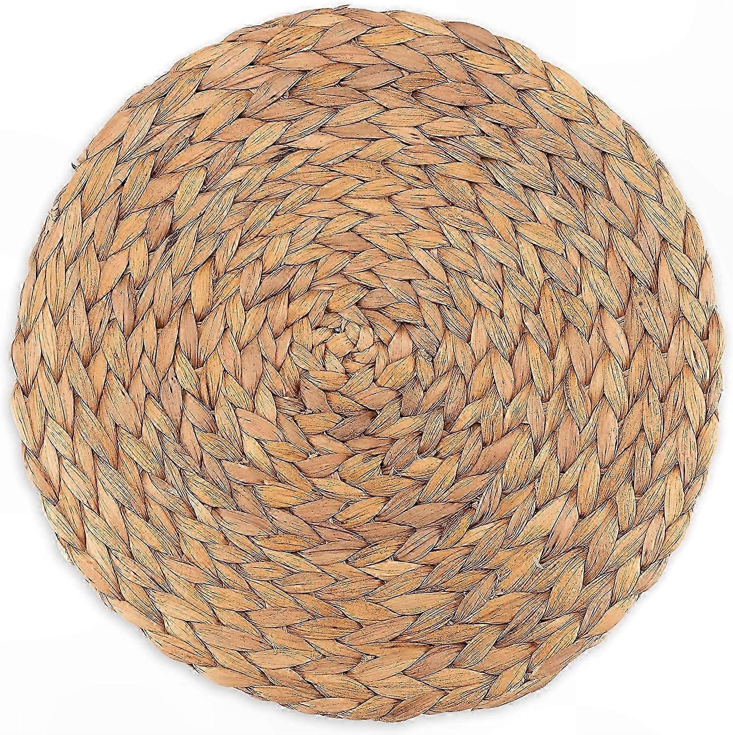 Set of 4 Natural Fiber Coasters, Round 25cm, Durable and Easy to Clean for Everyday Use
