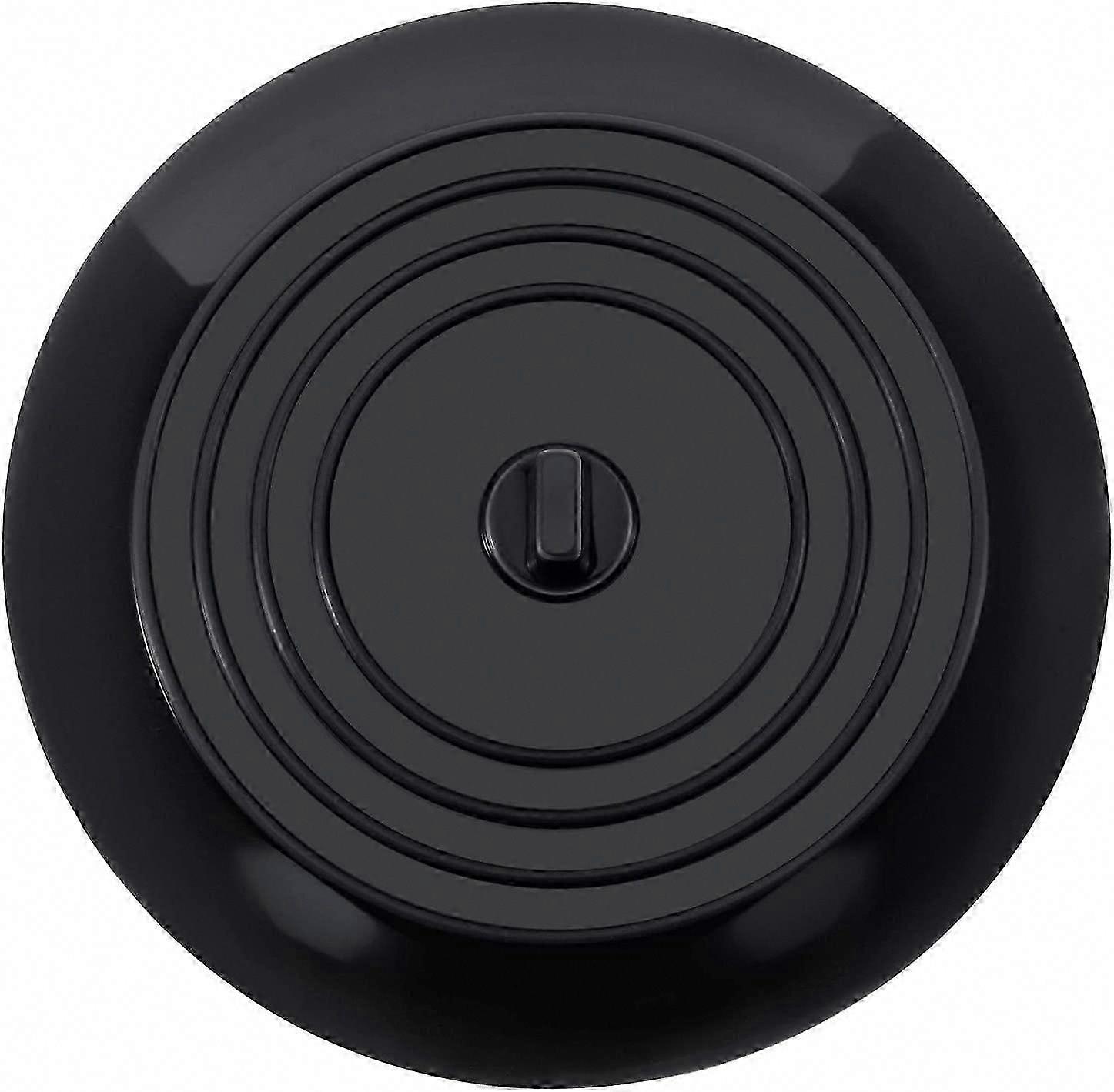 Silicone Sink Stopper 15.3cm Universal Drain Plug for Kitchen Bathroom Laundry (1pc, Black)