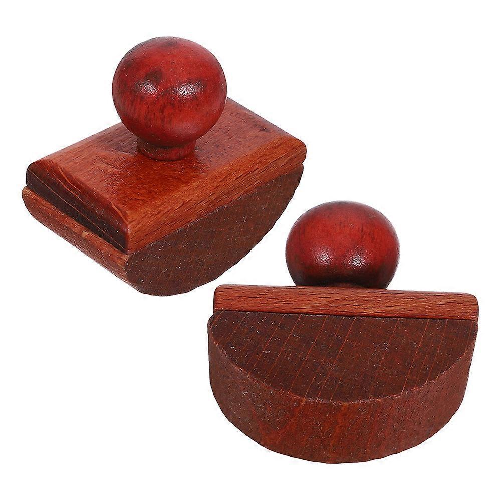 2pcs Vintage Style Rocking Ink Absorber Pads for Desktop – Wooden Brown Swing Blotter Pads for Calligraphy and Writing Desks