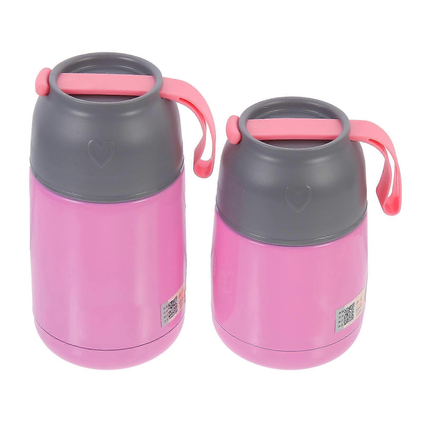 Thermal Containers For Hot Food 2 Sets Portable Food Container Insulated For Home Work School Picnic Outdoor Eating Pink 500ml 750ml