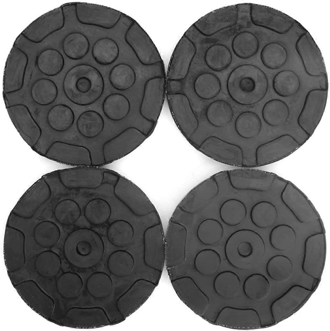 Universal Round Rubber Jack Arm Pads 120mm Diameter 25mm Thickness 4-Pack for Vehicle Lifting and Support