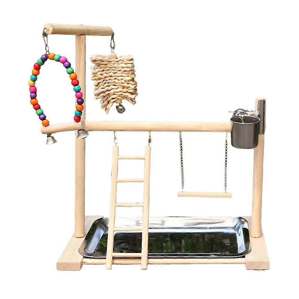 Parrot playground, bird stand, parrot play stand, natural wood, parrot perch, budgie with playpen, pet Cladder, feeding station