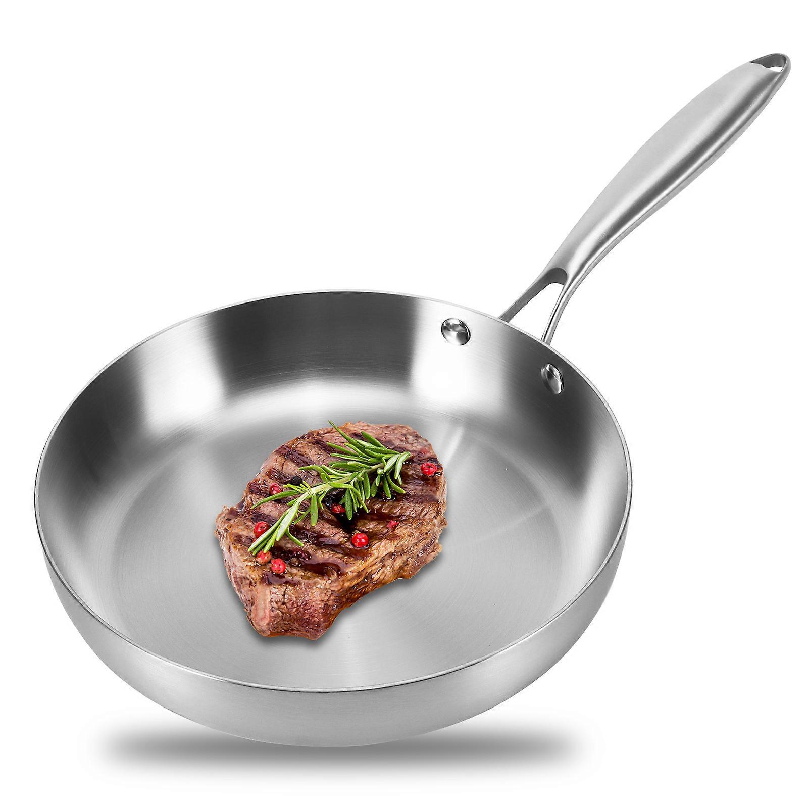 304 Stainless Steel Triple-Layer Flat Bottom Pan_28cm