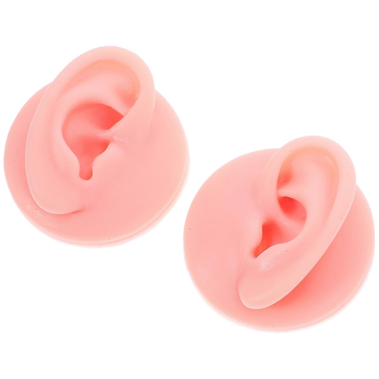 Silicone Fake Ear Model for Jewelry Display in Light Brown Color Perfect for Decor 1 Pair