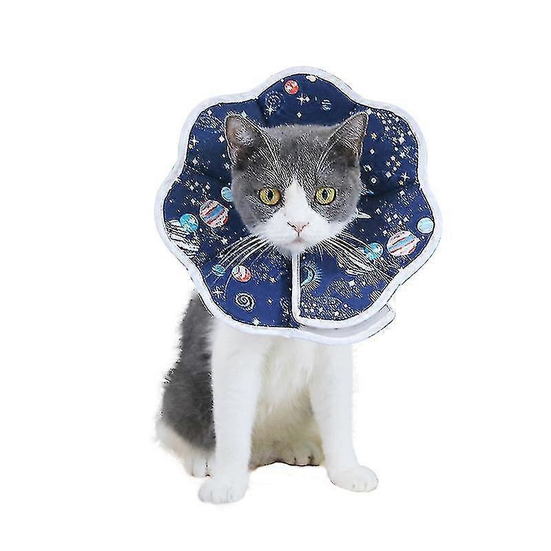 Cat recovery collar, S/M/L sizes, Soft cotton, adjustable, Promotes wound healing
