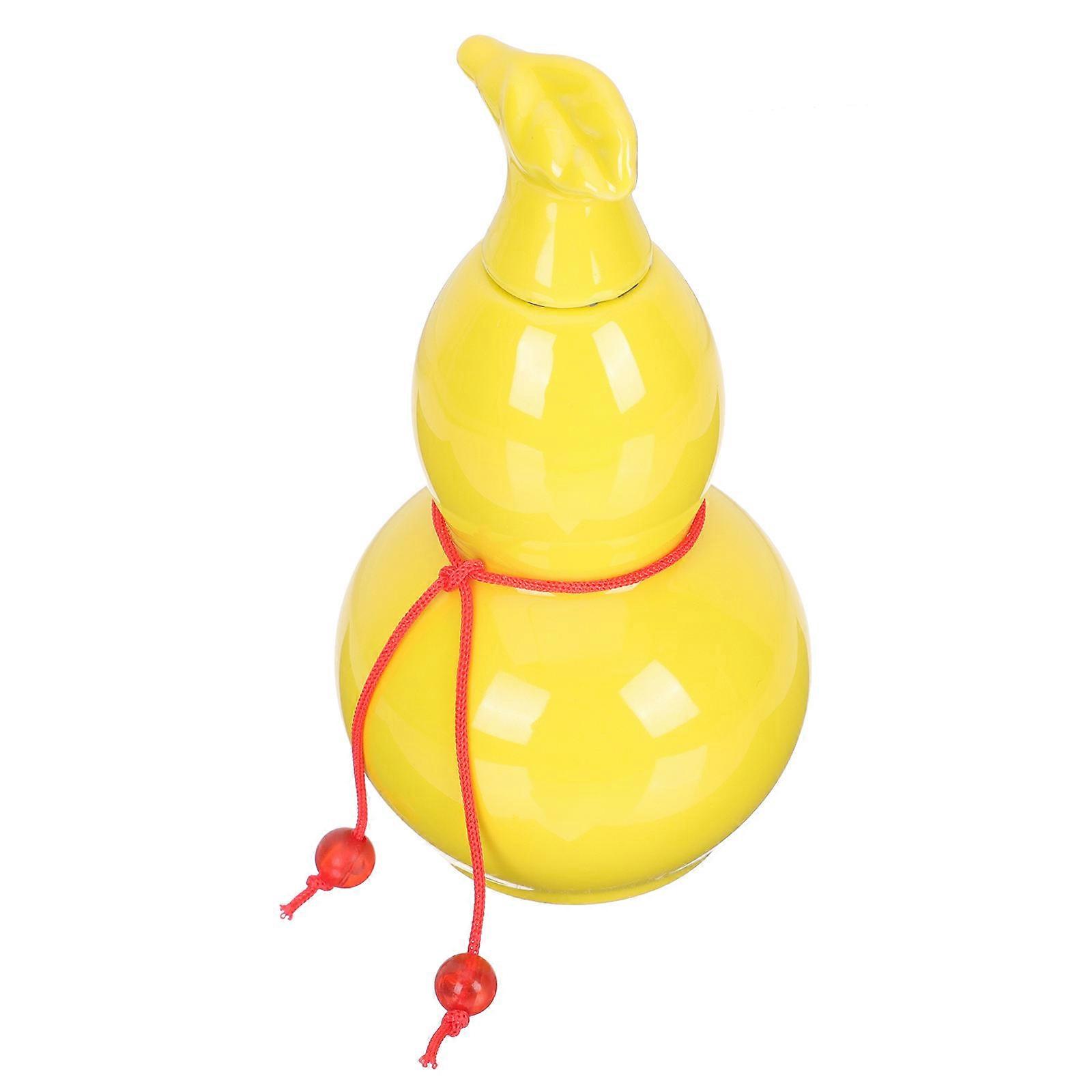 Ceramic Tea Canister Multi-Function Storage Holder For Home Use 12X7Cm Yellow Sealed Protection 1Pack