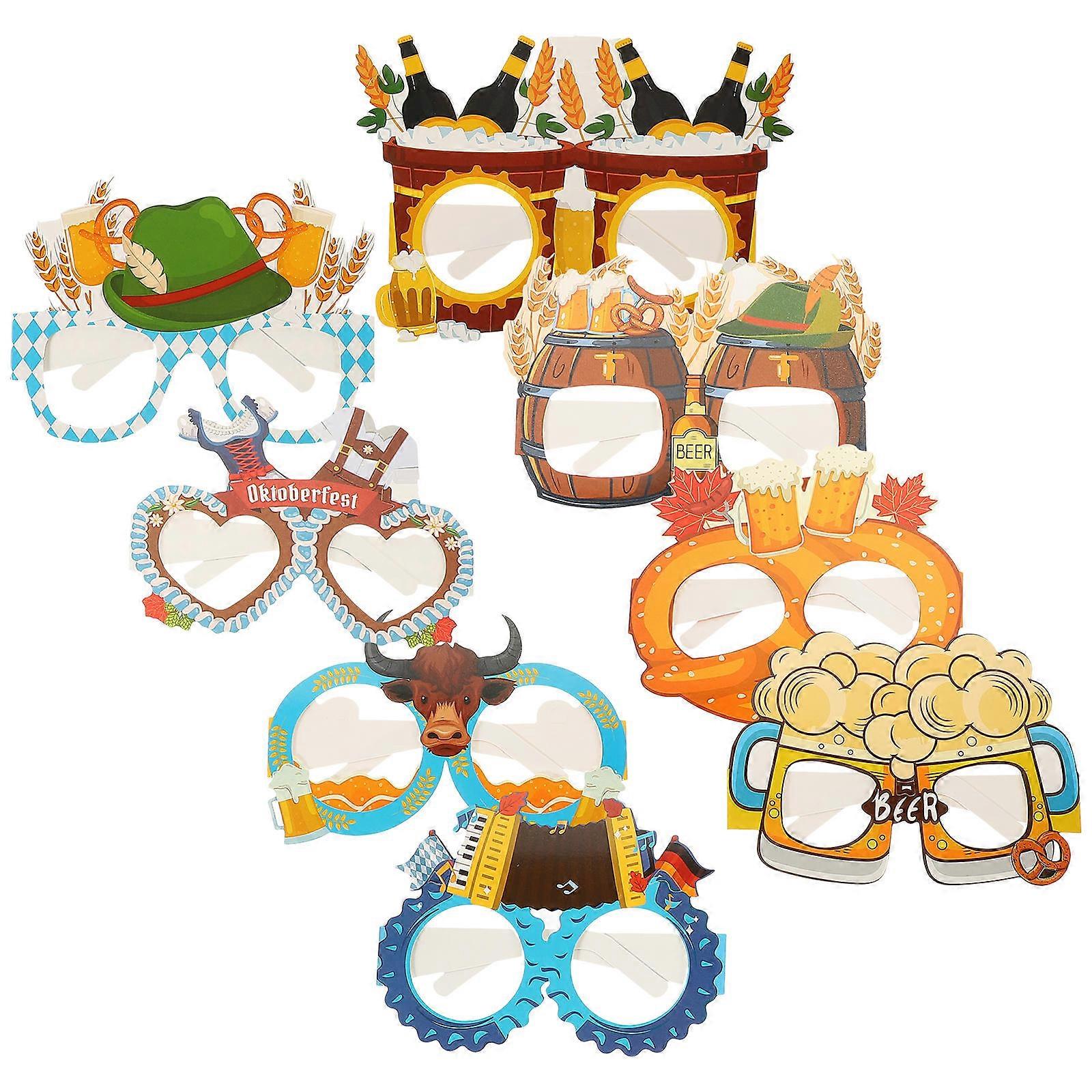 Paper Eyeglasses Oktoberfest Eyeglasses for Decoration 16Pcs Party Props