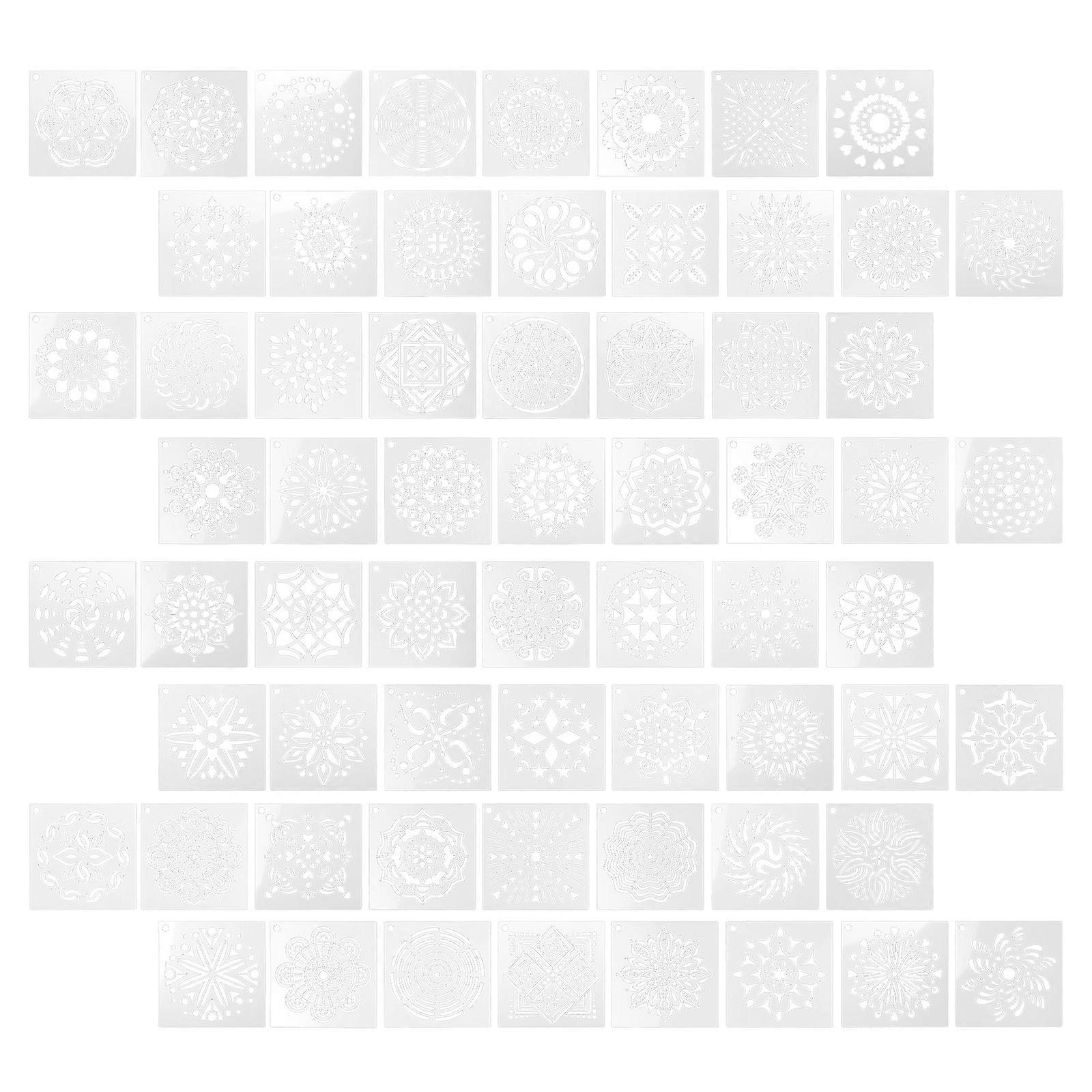 Hollow Design Mandala Flower Stencils Set 64Pcs For Easy Drawing Crafted For Children And Beginners
