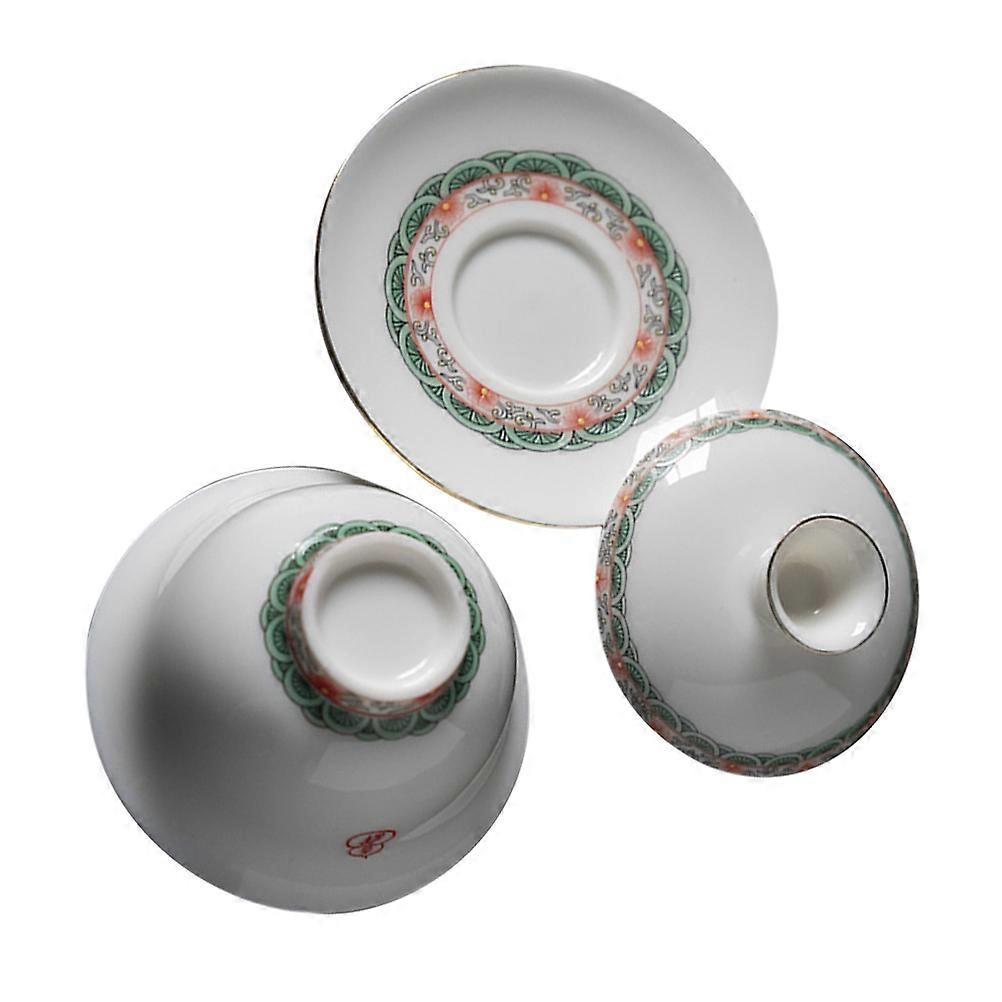 Ceramic Tea Cup Set For Home Use 3.9×3.9×3.9in Assorted Color Traditional Ware 1 Set
