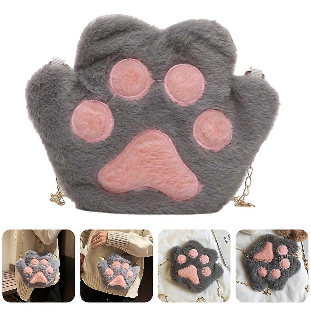 Wacky Plush Backpack For Girls Grey 23X18.5X3CM Solution 1Pc