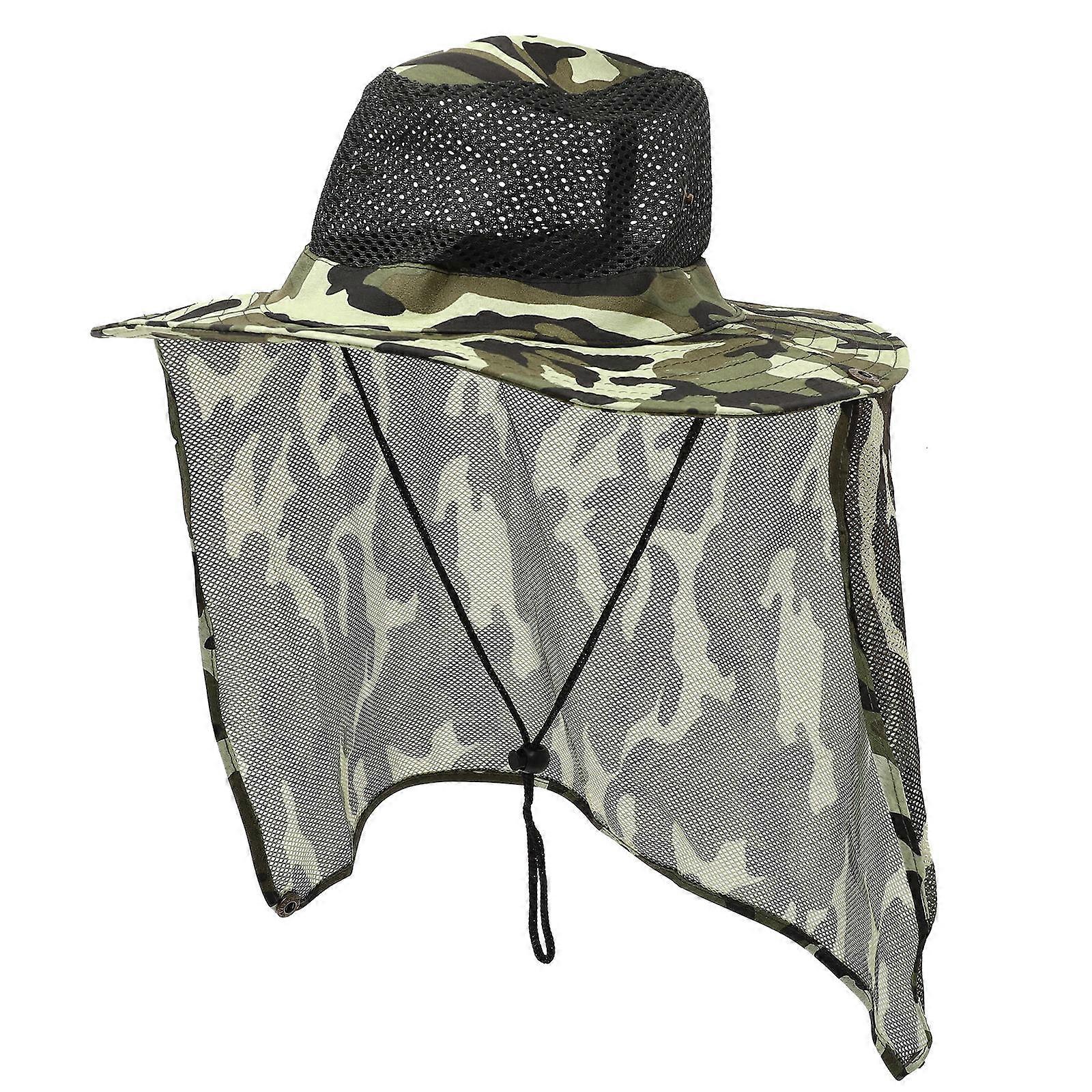 Stylish Wide Brim Sun Hat for Men and Women – Camouflage Fishing Cap with Mesh Design for Summer Travel and Outdoor Activities