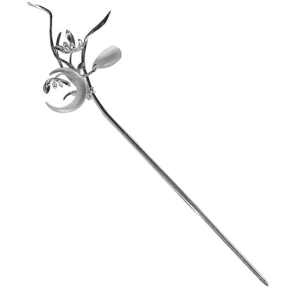 Hår Styling Måneform Stick For Kvinner I Sølv Materiale Perfekt For Bryllup, Bursdager Og Mer 1 stk