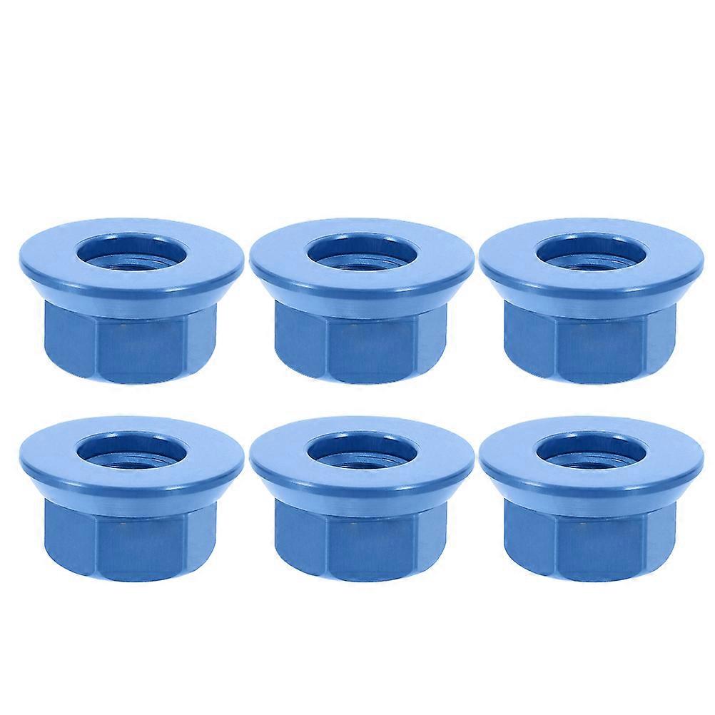 Precision 6Pcs Aluminum Alloy Bicycle Hub Nuts Portable Design For Cyclists Cycling Accessories Blue