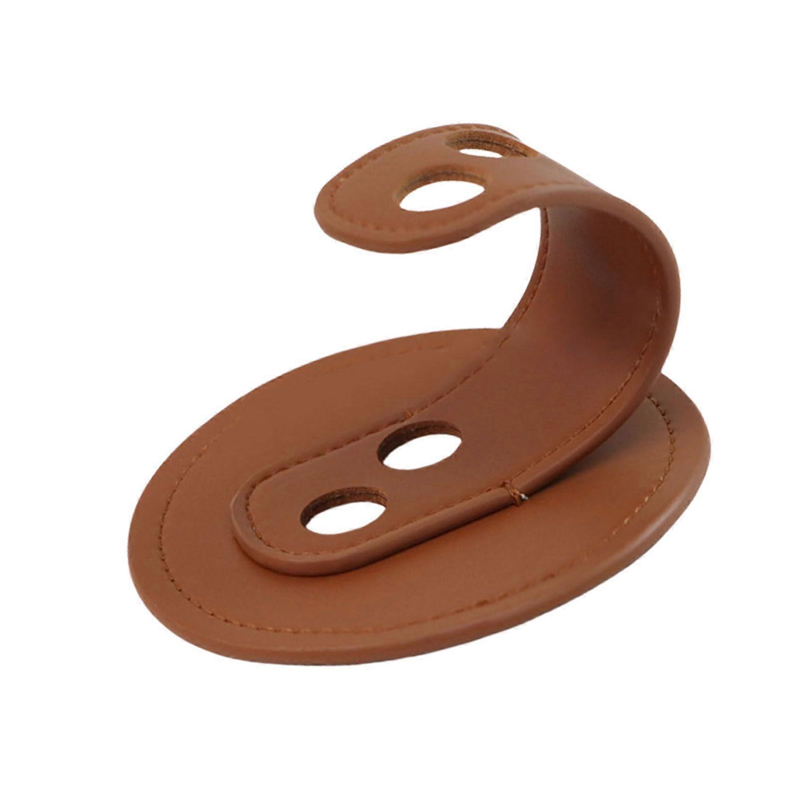 Desktop Organizer Rack Pen Display Stand Vertical Single Holder Brown Finish For Pens And Pencils