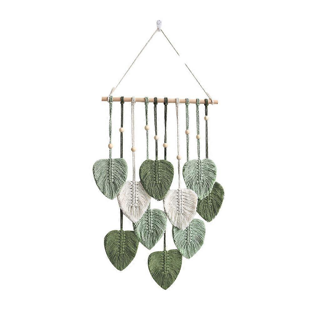 Boho Macrame Tapestry Hand Woven Cotton Wall Hanging Art Chic Leaf