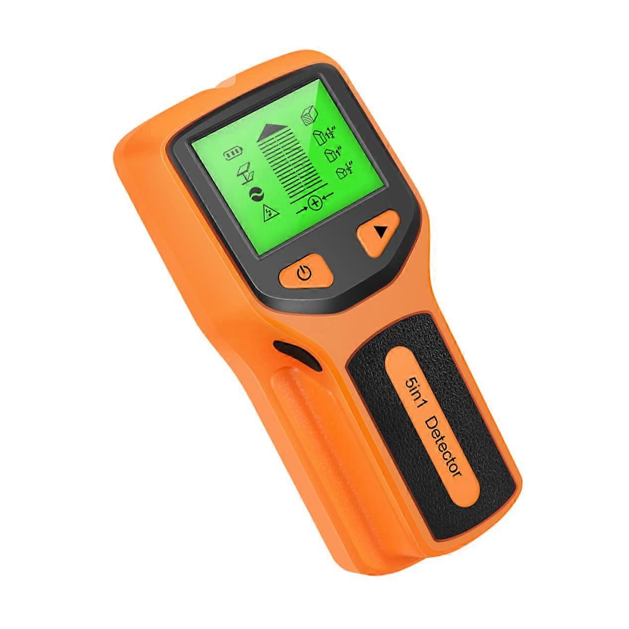 Metal Detector Wall Stud Finder ABS Orange with LCD Display 5in1 Scanner