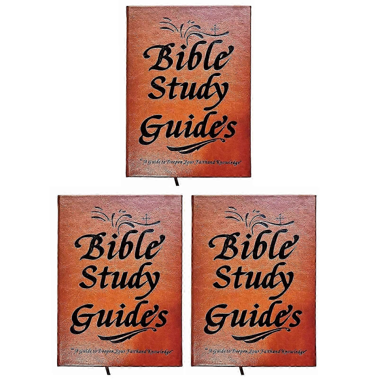 Leather-Covered Bible Study Notebook - 66-Page Devotional Guide for UK Christians