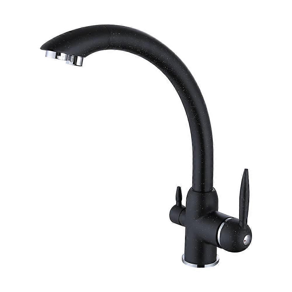 Kitchen faucet with drinking water taps, 3in1 water filter, 360° rotatable. Black.