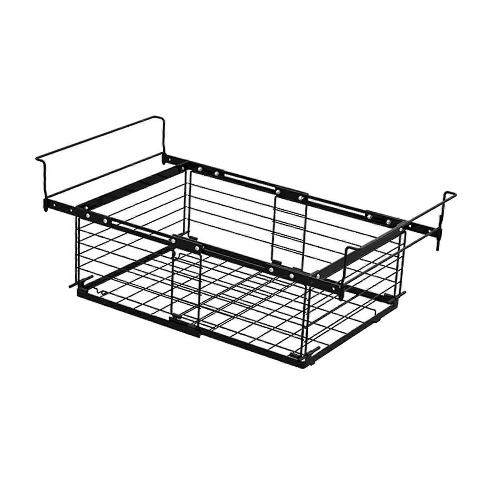 Adjustable freezer basket, refrigerator storage shelf for the kitchen, black