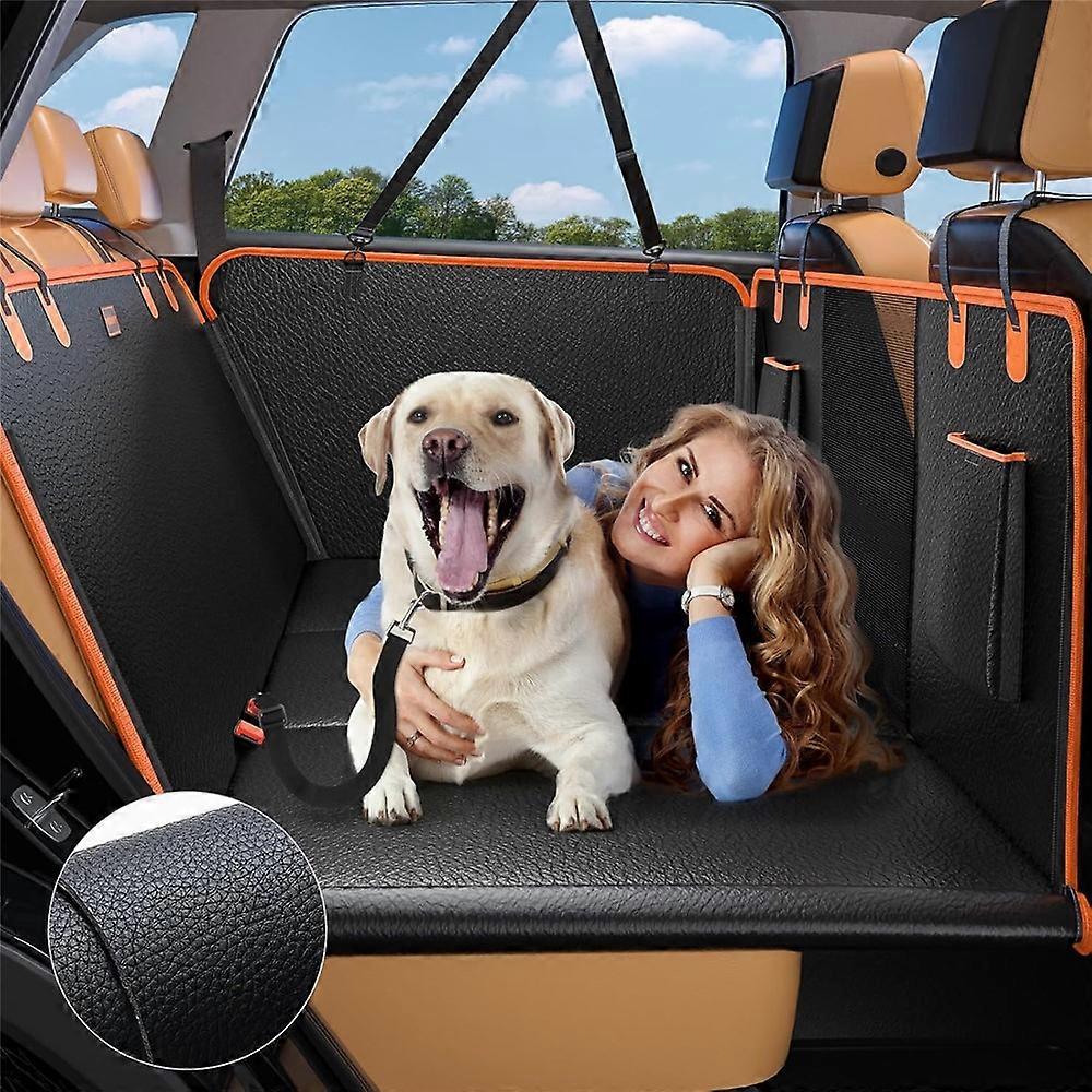 PU Leather Car Pet Seat Cover for Dogs Extended Hammock Scratch Resistant Backseat Protector