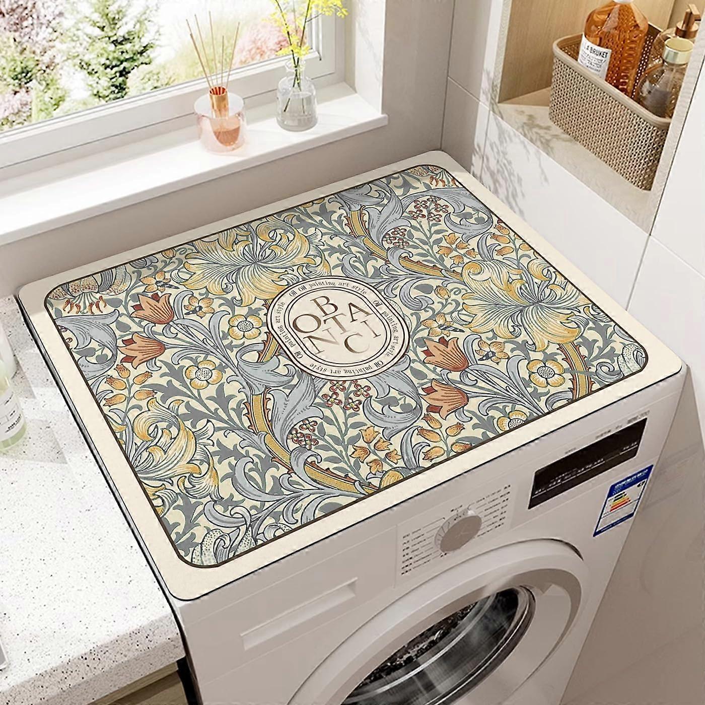 Washer and Dryer Covers Protector Mat 60x90cm Non-Slip Silicone Top Mat for Washing Machine and Refrigerator, Color 1