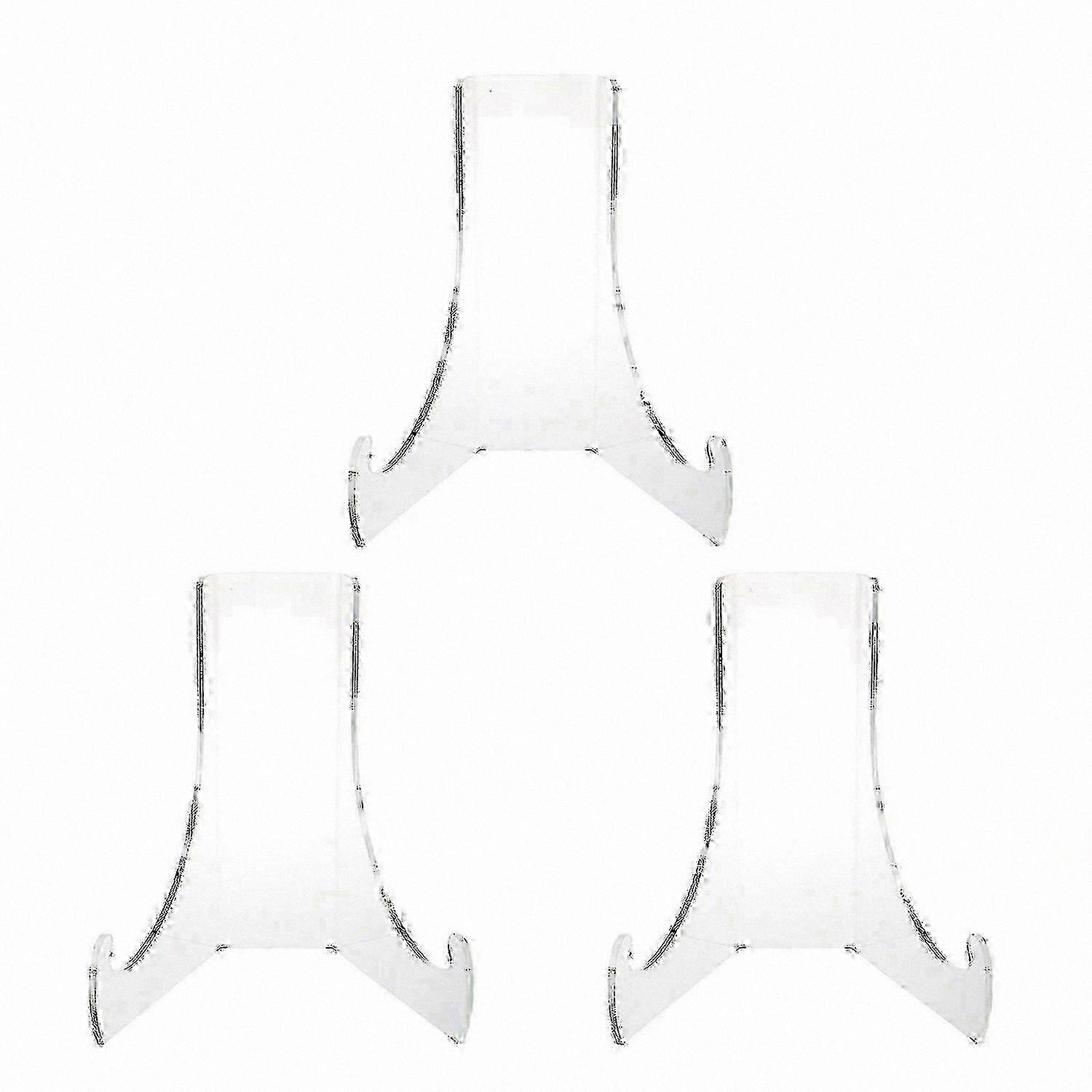 Clear Plate Stands 3-Pack Durable Display Easels for Tea Cake Presentation Stable and Versatile Showcase Solution