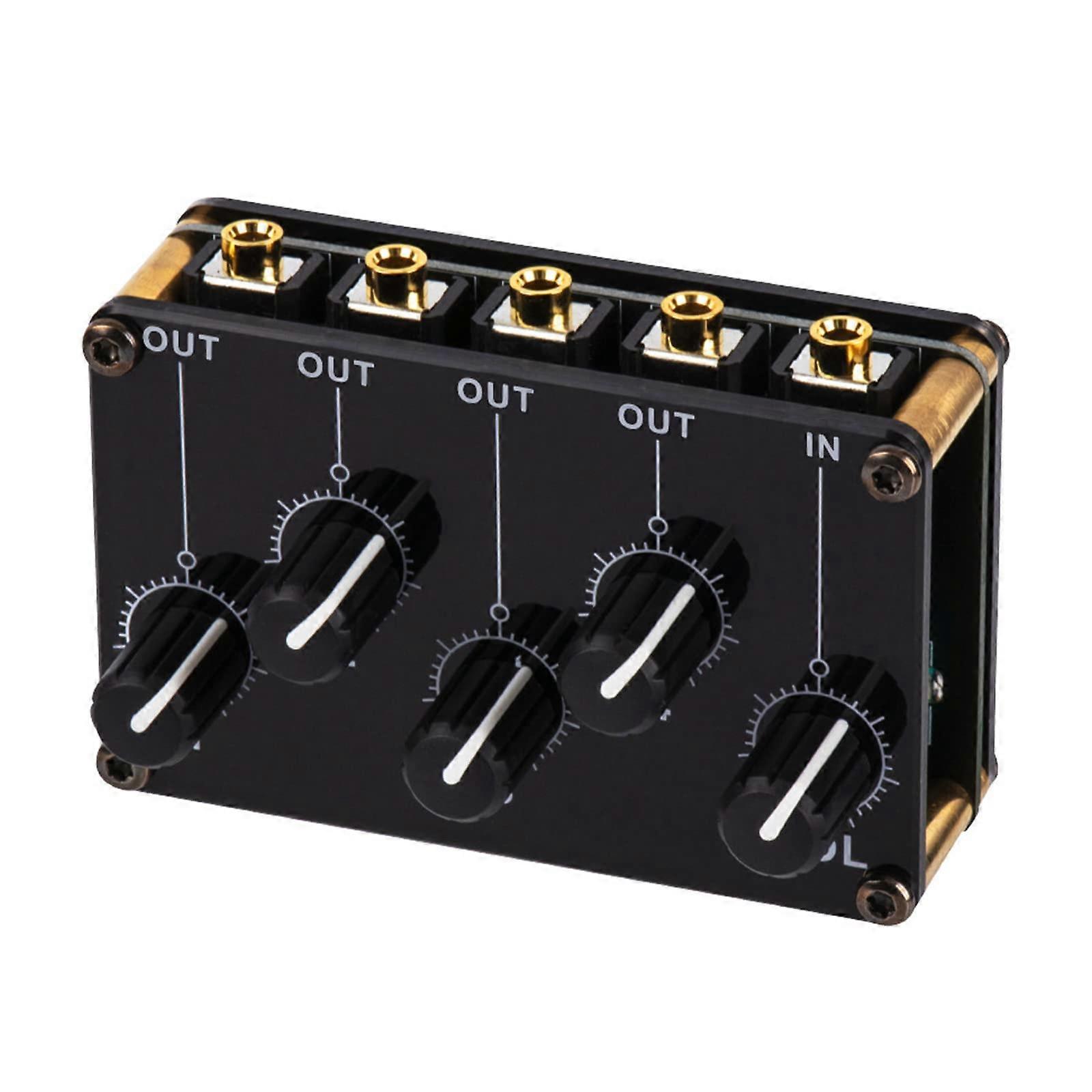 4channel stereo line mixer 1in4out for live studio, lownoise, compact and end passive mixer