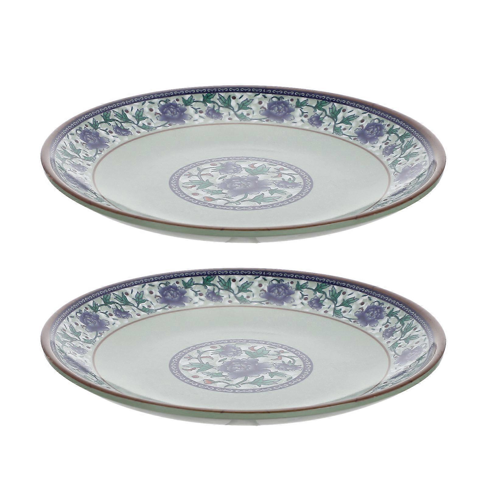 Dessert Serving Plate Multi-Purpose Dinner Plates for Food Container Blue Serving Plates for Family Reunions 2Pack
