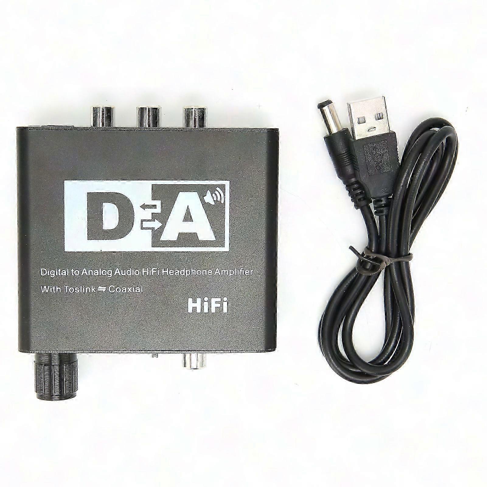 Digital to Analog Converter with Volume Control, HD AC Digital to Analog L/R RCA Converter for HDTV