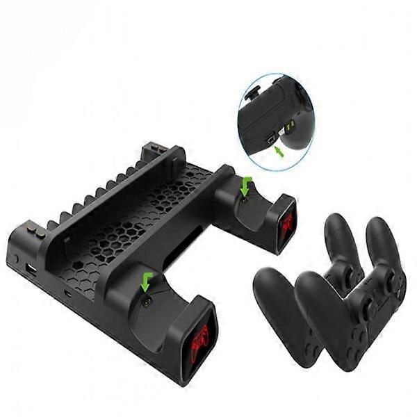 PS4-Standkühlstation, zwei Lüfter, kann zwei Controller aufladen, um den Mangel an Ladeanschlüssen zu beheben