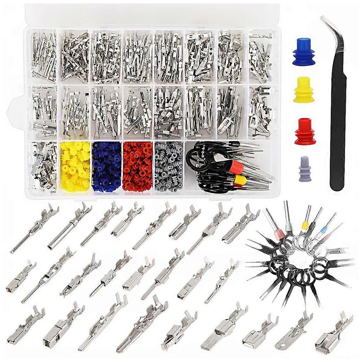 25Types Car Electrical Wire Terminal Pin Connector Kit - 660Pcs Automotive Electric Crimp Connector