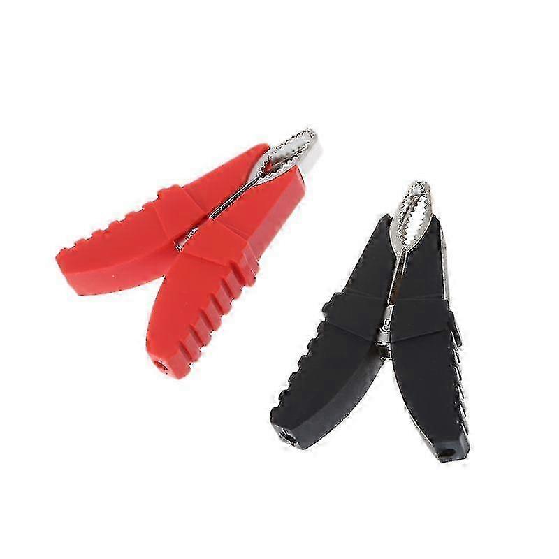 2pcs Red Black Butterfly Type Insulated Alligator Clips Testing Cla...