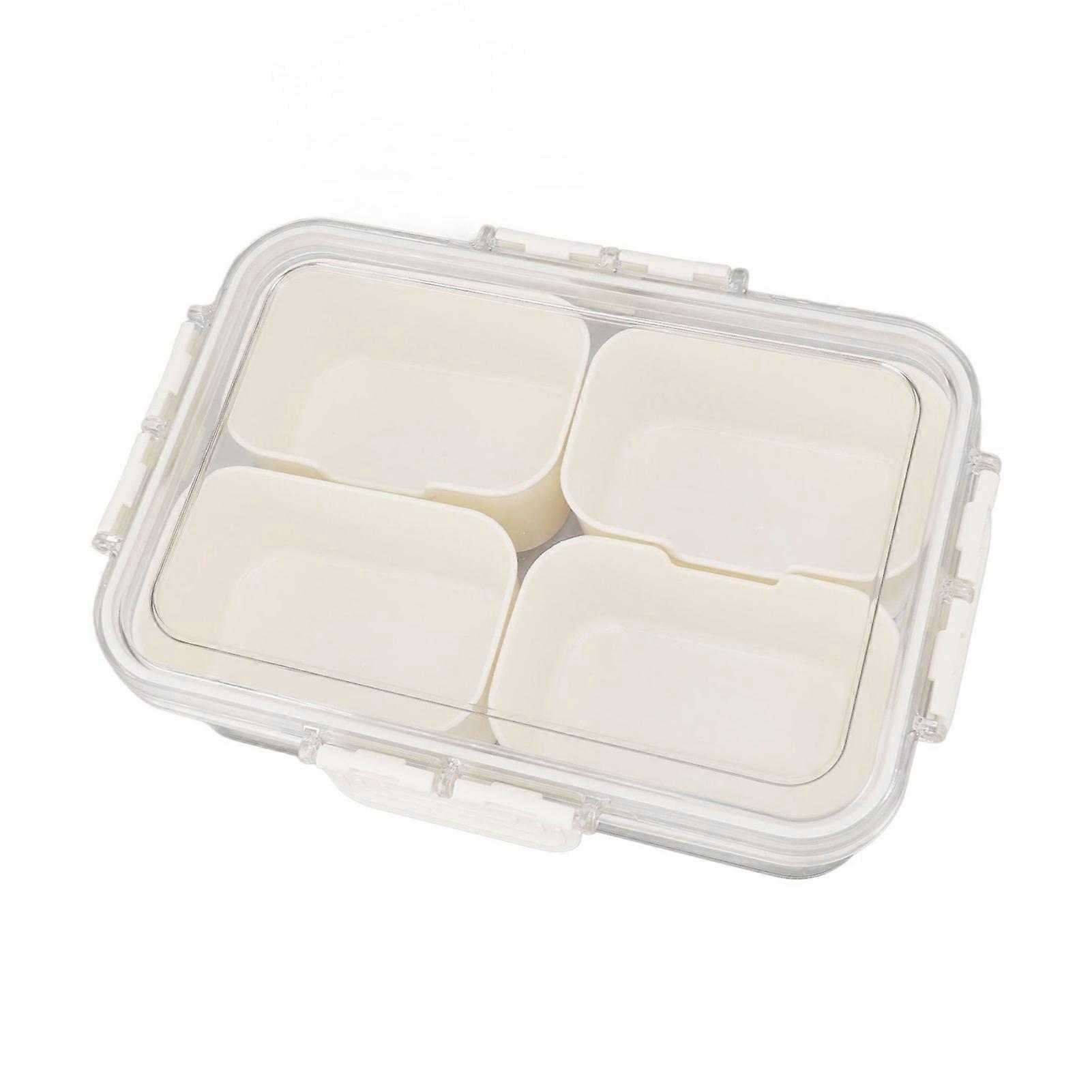 4 Grid Kitchen Spice Box 21x14x6.5cm PET Multifunction Container
