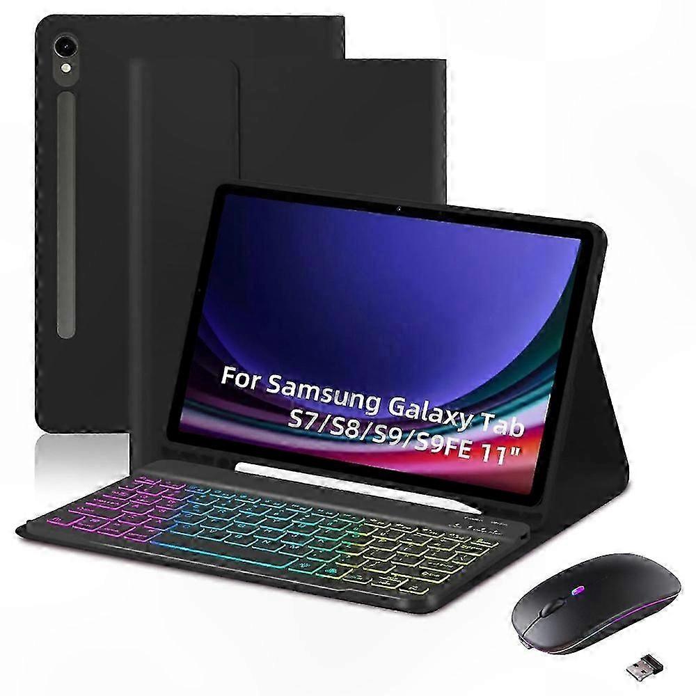 Wireless Keyboard and Mouse Combo with RGB Backlit for Tablets and PCs