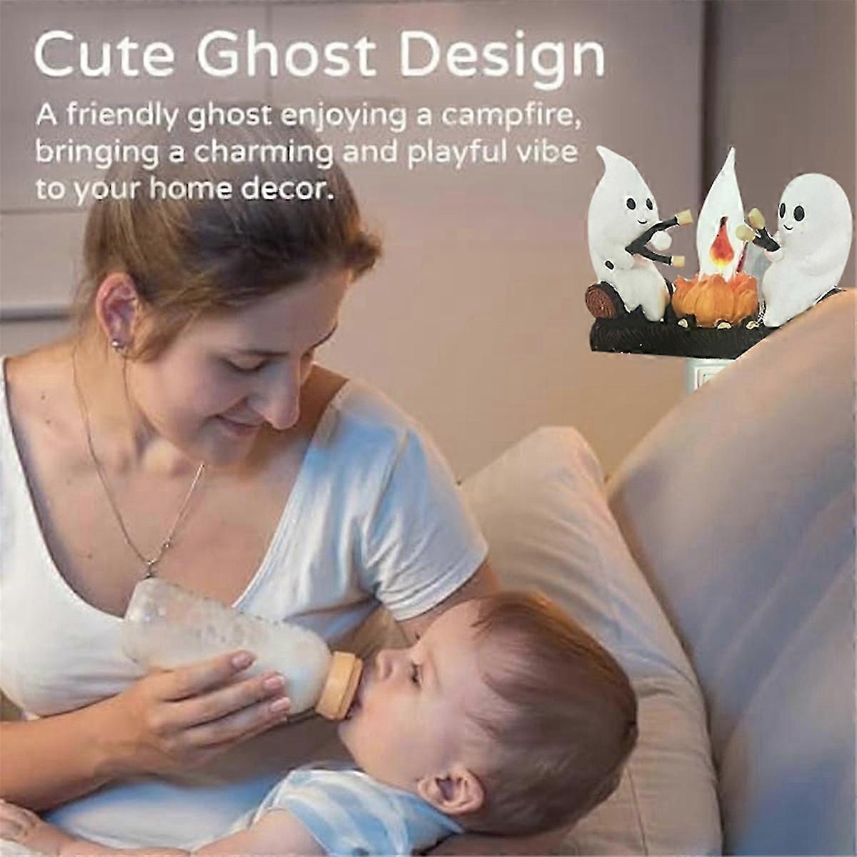 Ghost Campfire Flickering Night Light,Faux Campfire Night Light(EU)