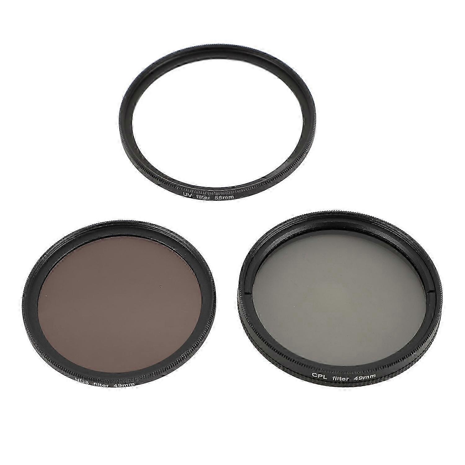 3 in 1 Camera Filter Set UV CPL ND8 Optical Glass Aluminum Alloy Anti Fingerprint DSLR Camera Lens F
