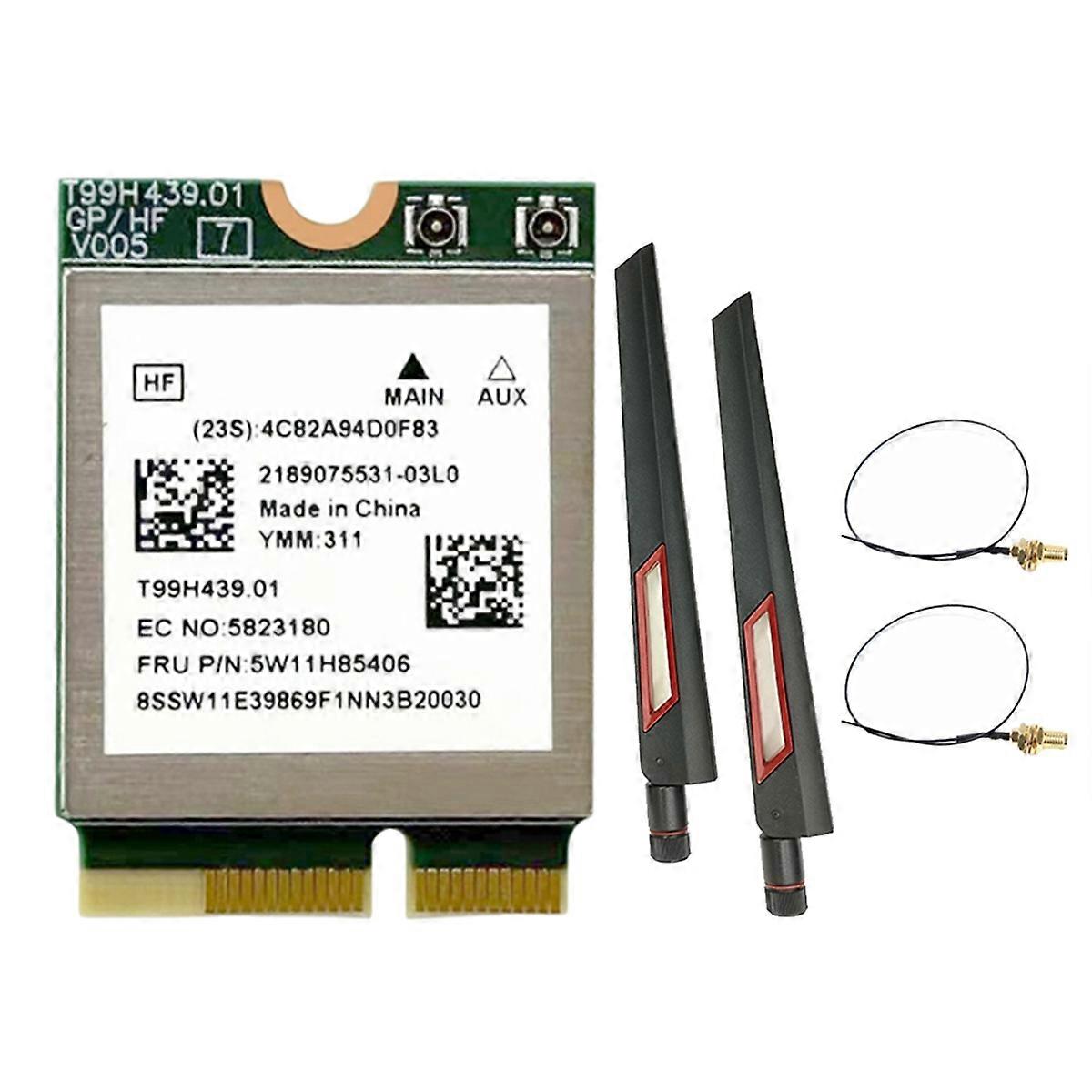MT7927 WiFi7 Card+2X10DB Antenna 2.4G/5G/6G Tri-Band 8774M MT7927 Wireless WiFi Card BT5.4 Gigabit Wireless Network Card