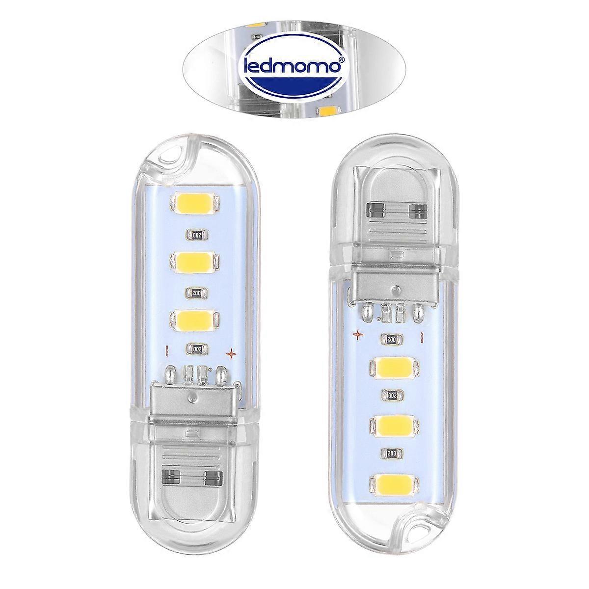 Mini Portable Lamp 2Set Keyboard Illumination Travel Use U Disk Shape Energy Saving 2.3 x 0.7 Inch
