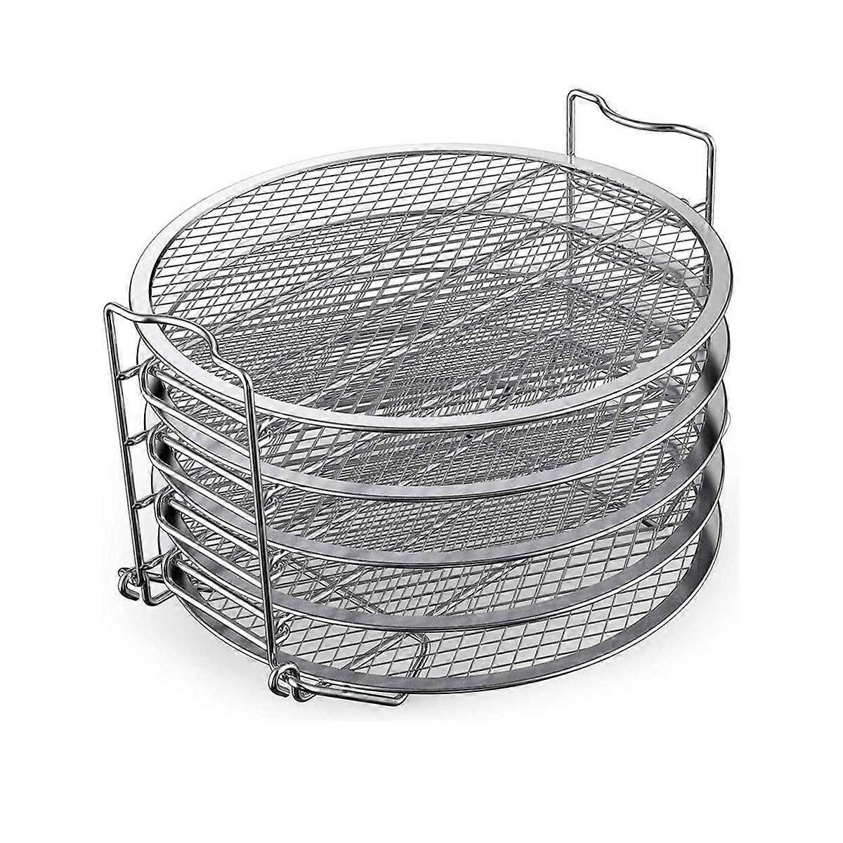 5-Layers Rack Stainless Steel Stackable Grid Grilling Rack for Ninja Foodi 6.5 QT / 8 QT Basket Tra