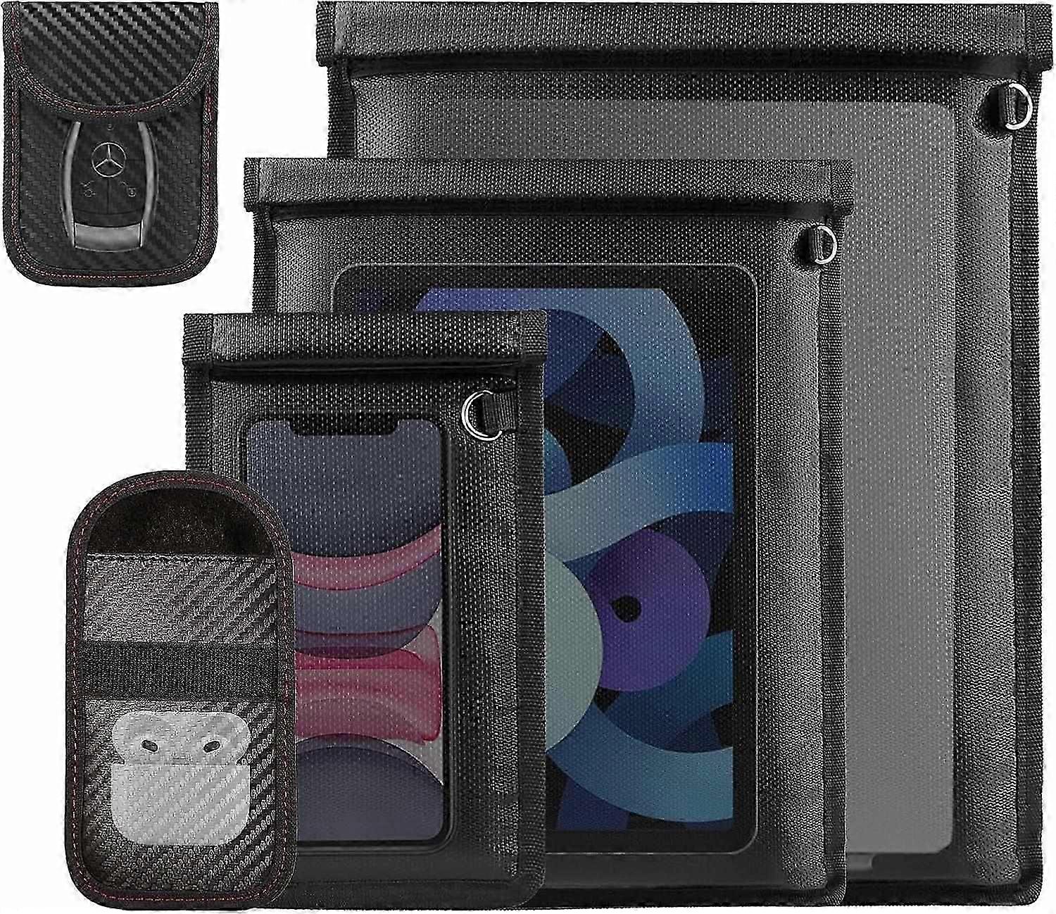 5 عبوات واقي أكياس فاراداي - حقيبة فاراداي حافظة مضادة للسرقة لأجهزة الكمبيوتر المحمولة والأجهزة اللوحية والهواتف