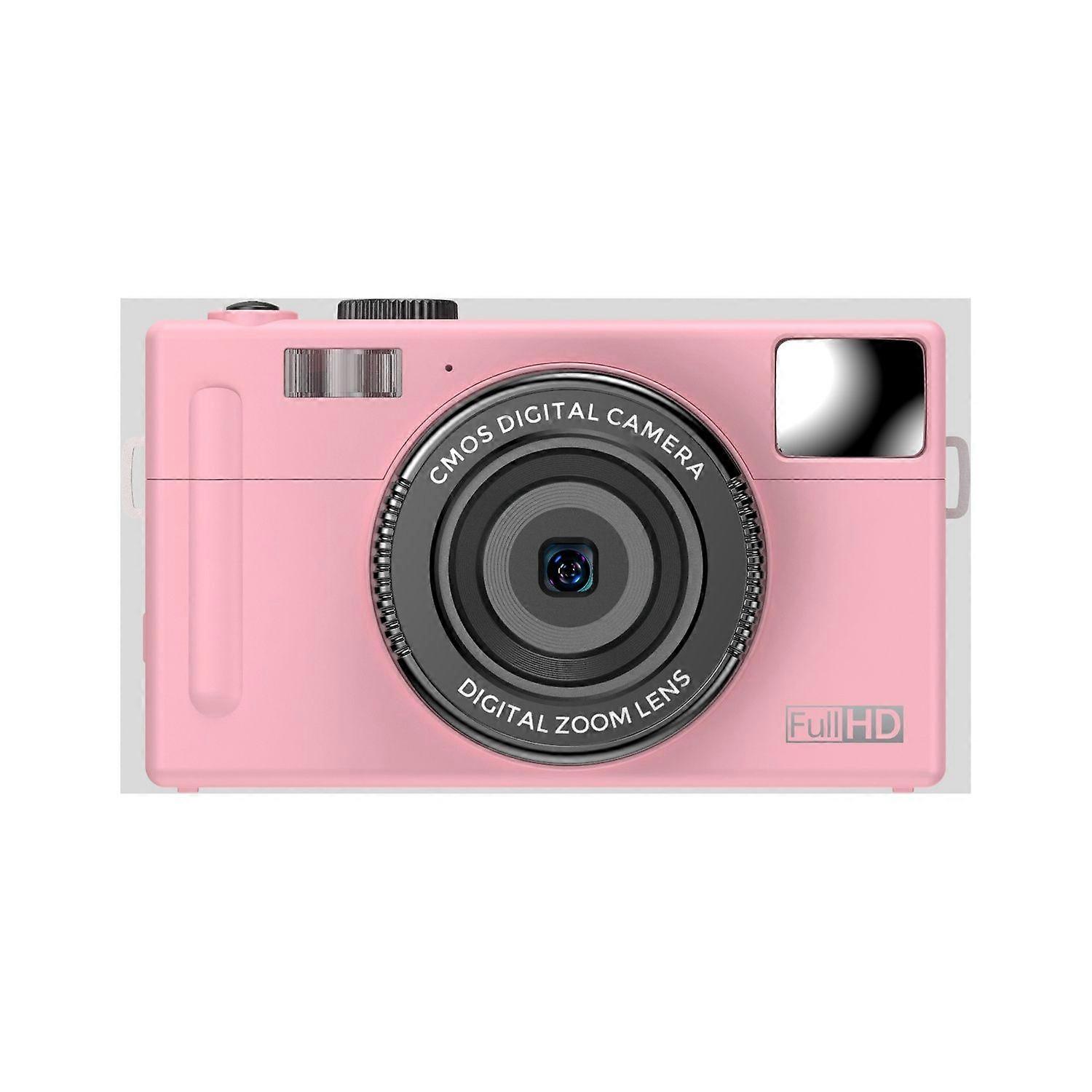 1080P Compact Digital Camera 48MP 3.0 inch LCD Screen Auto Focus 16x Digital Zoom Anti-Shake Built-in Flash(pink)