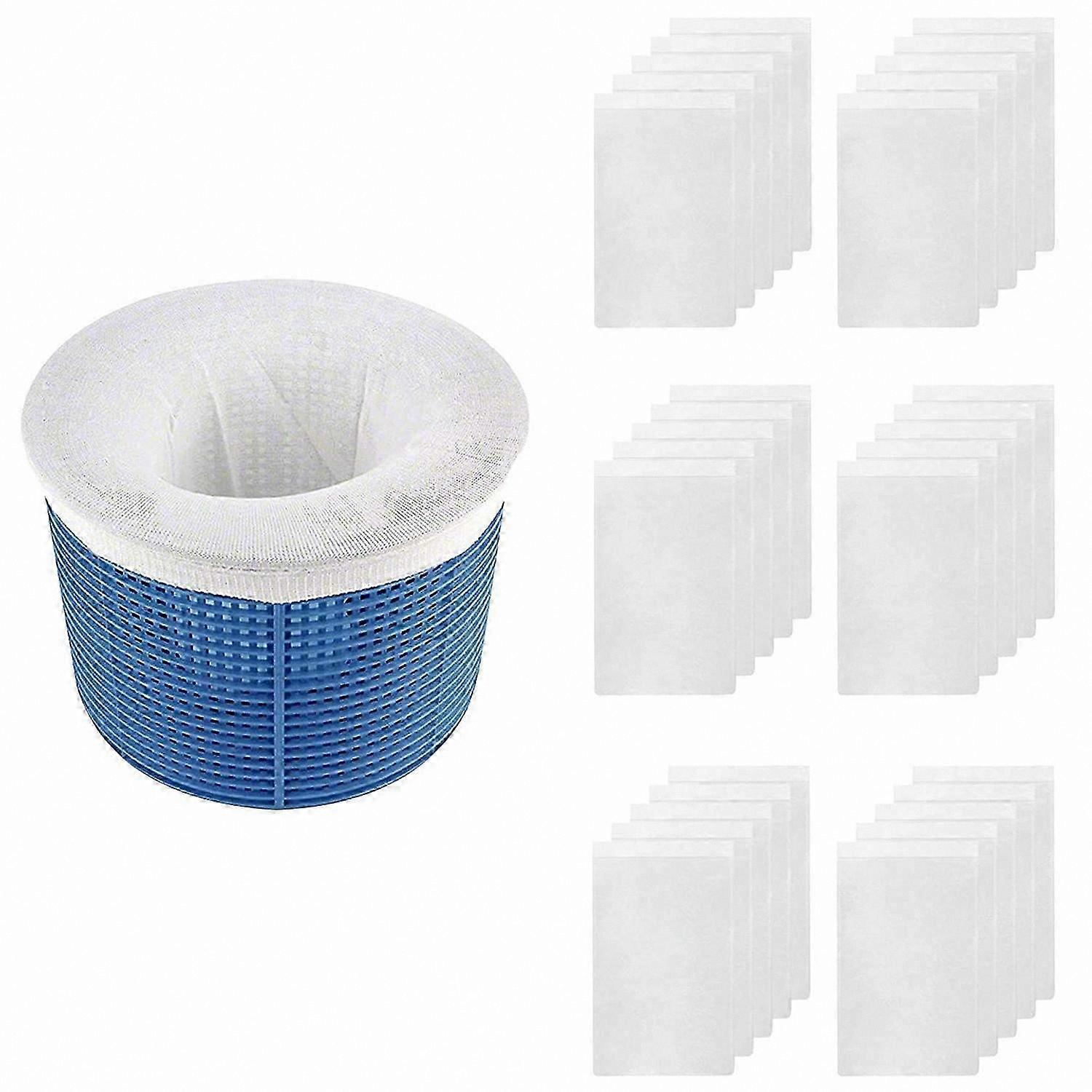 Ultra-Fine Reusable Pool Skimmer Socks, 30-Pack for Debris Collection
