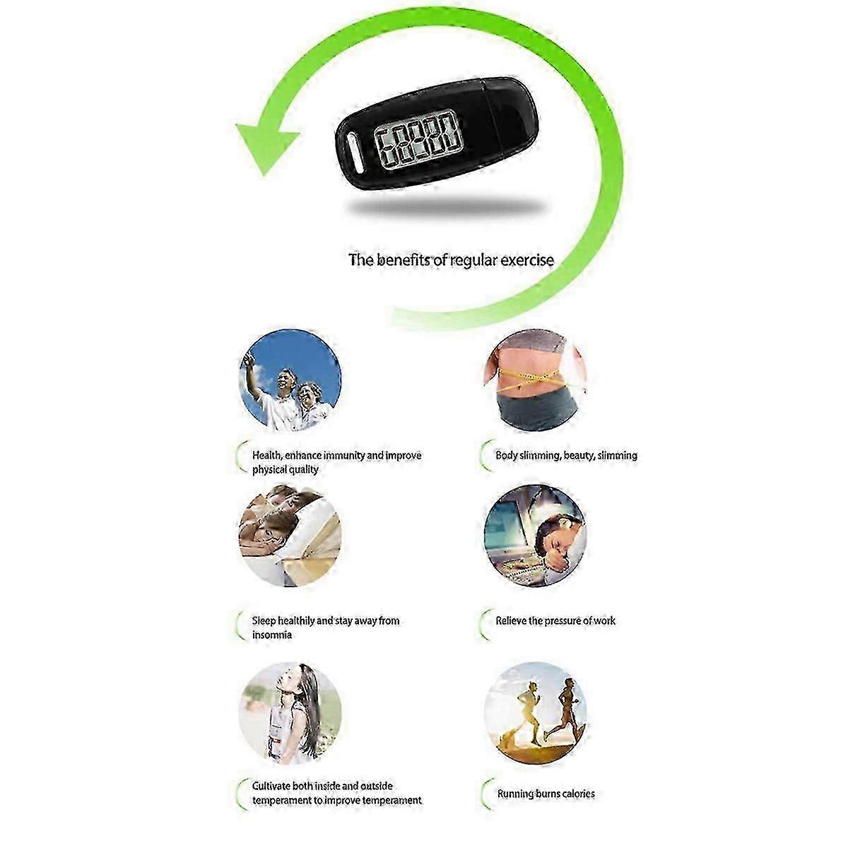 Simple Step Counter,Walking 3D Pedometer with Rechargeable Battery, Accurate Calorie Counter - FFY