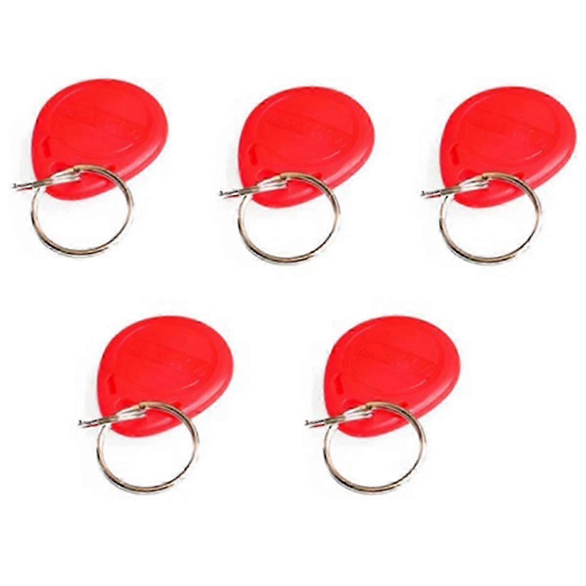 EM4100 Read Only Keyfobs - 125Khz Proximity Token Red (5 Pcs)