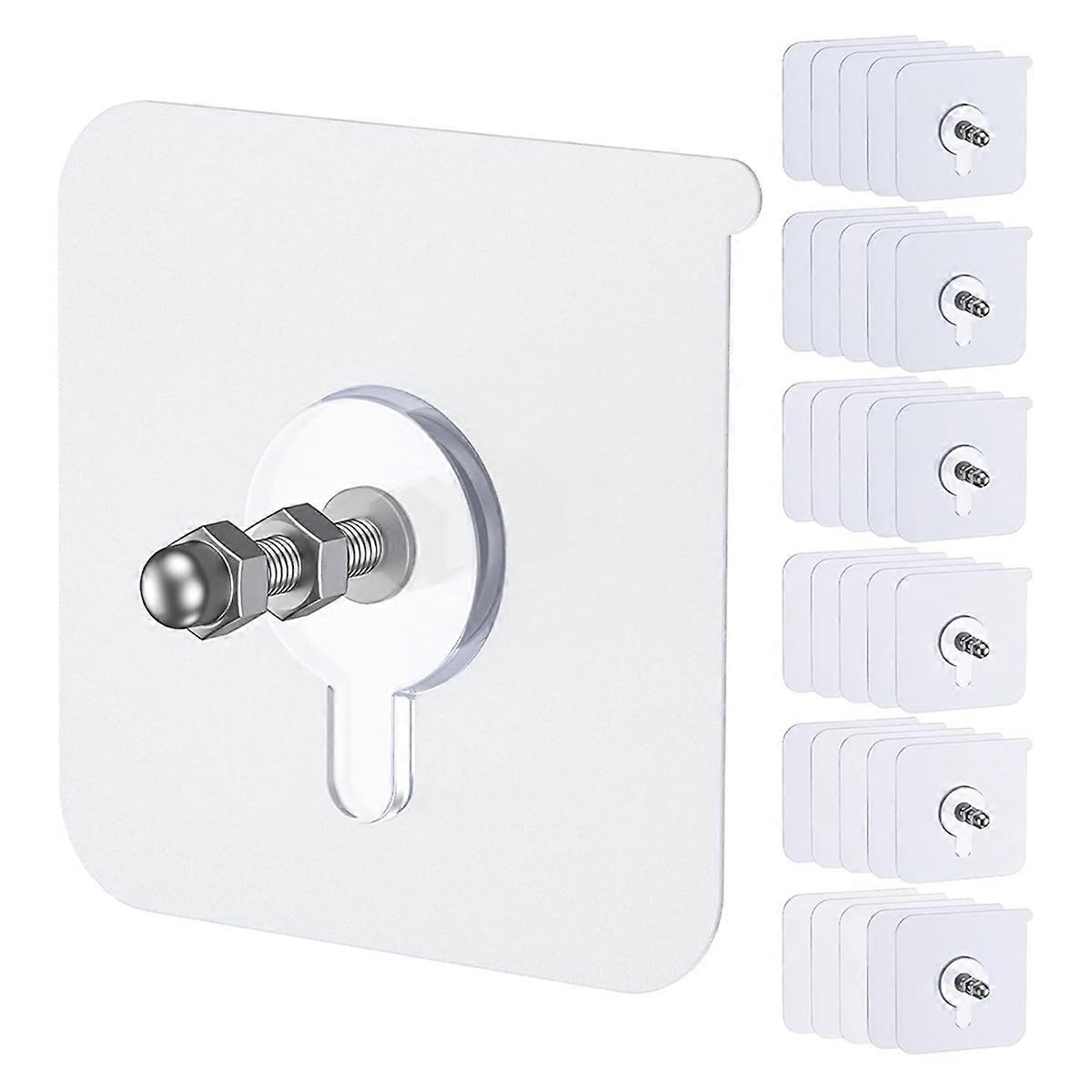 20 Pcs Self Adhesive Picture Hooks, 26.5 Lbs Load Heavy Duty Picture Hangers Without Nails, 16 mm Adhesive Wall Hooks