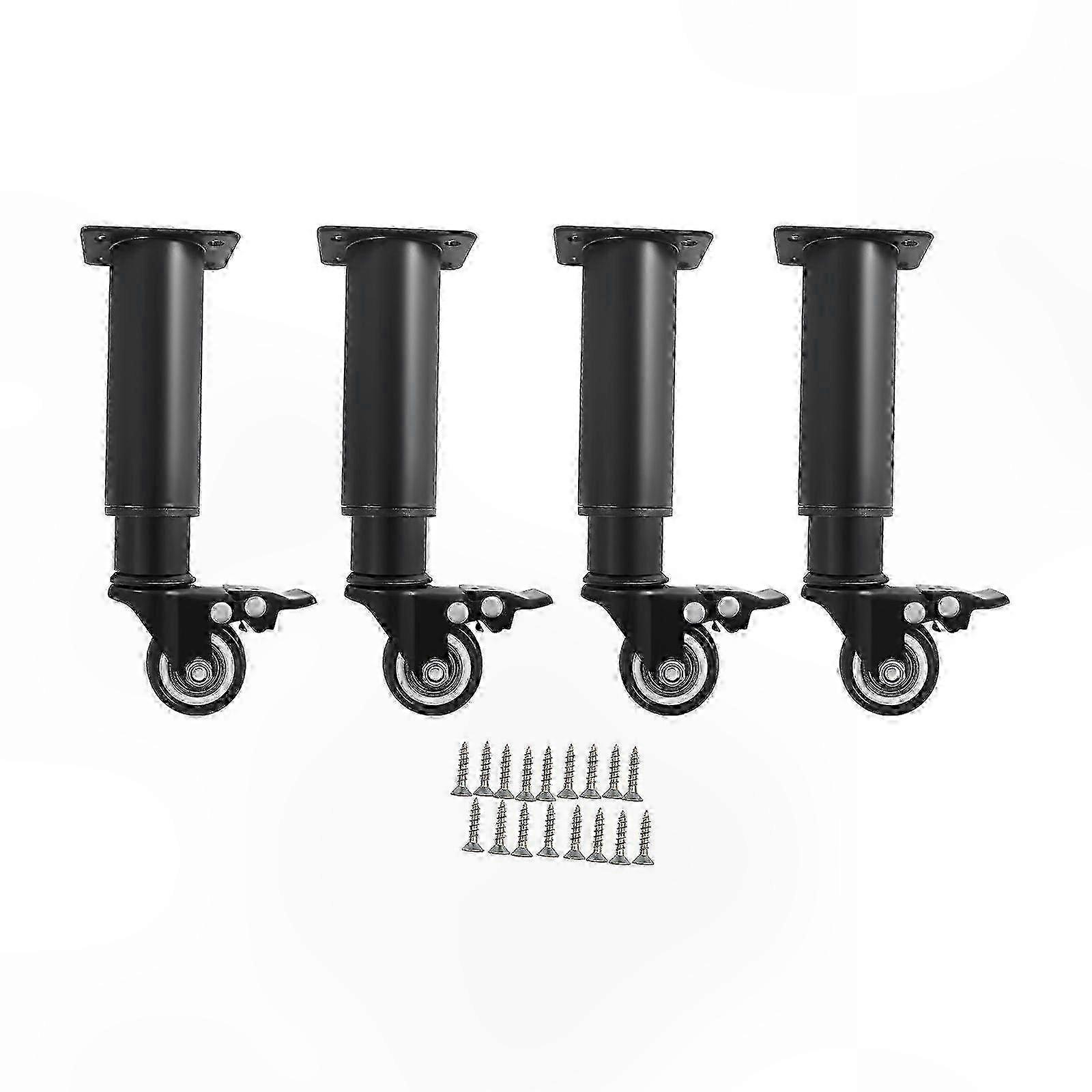 Adjustable Swivel Castor Wheels with Brakes for Furniture Legs, Table and Sofa Support Solution
